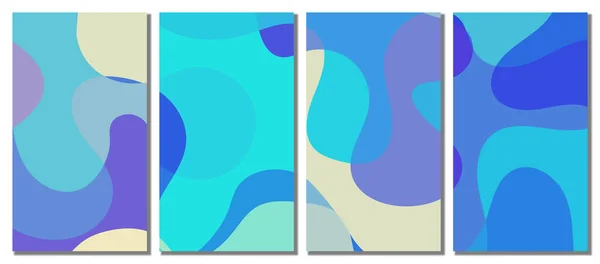 Абстрактний Хвилястий Набір Фону Абстрактний Фон Векторні Ілюстрації — стоковий вектор