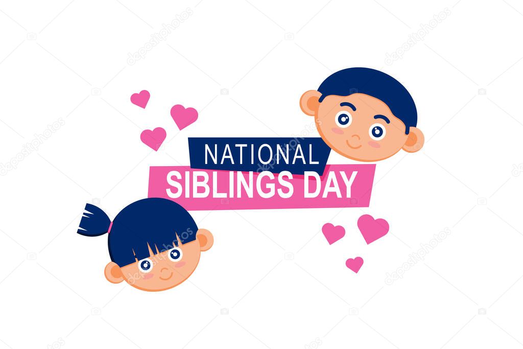 National Siblings Day background. Vector illustration background.