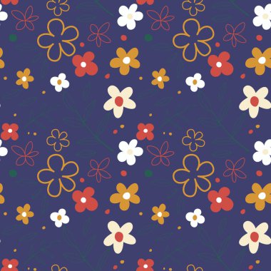 Çiçek biçimli, pürüzsüz desen. Tekrar et. Vektör illüstrasyonu.