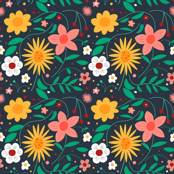 Florale Form Nahtloses Muster Wiederholen Sie Das Muster Vektorillustration — Stockvektor