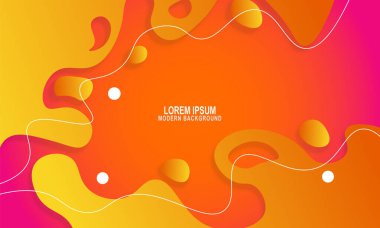 Turuncu gradyan sıvı arka planı. Dalgalı bir arka plan. Vektör illüstrasyonu.