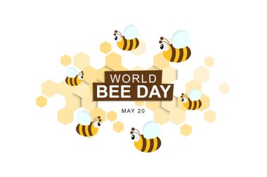 Dünya Arı Günü geçmişi. Hayvan, farkındalık, çevre. Vektör illüstrasyonu.