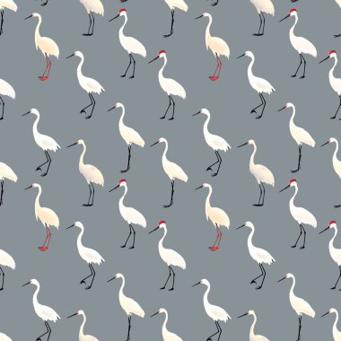 Kusursuz suluboya vinç deseni. Tekrar et. Vektör illüstrasyonu.