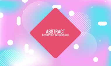 Memphis elementinin arka planına sahip renkli gradyan rengi. Vektör illüstrasyonu.