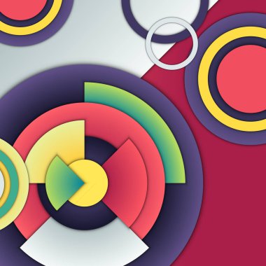 Renkli gradyan çember arka planı. Soyut geometrik. Vektör illüstrasyonu.