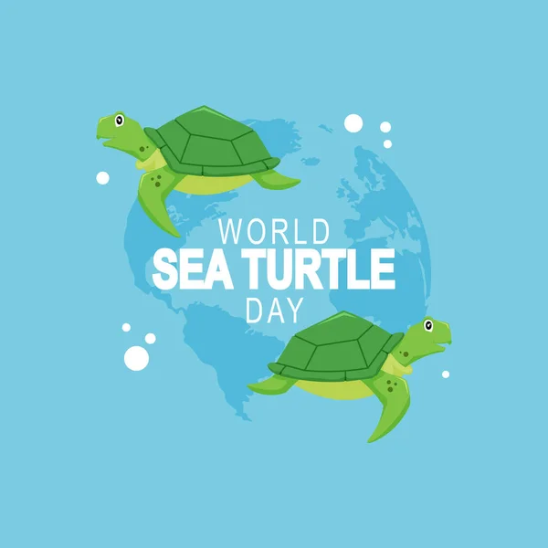 stock vector World Sea Turtle Day background. Animal Awareness. Vector illustration.