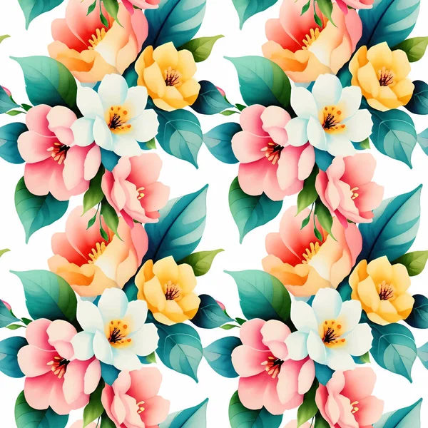 Forme Florale Aquarelle Motif Sans Couture Illustration Vectorielle — Image vectorielle