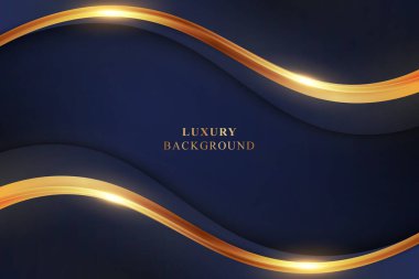 Lüks tasarım mavi ve altın renkli, çizgileri hafif arka plan. Vektör illüstrasyonu.