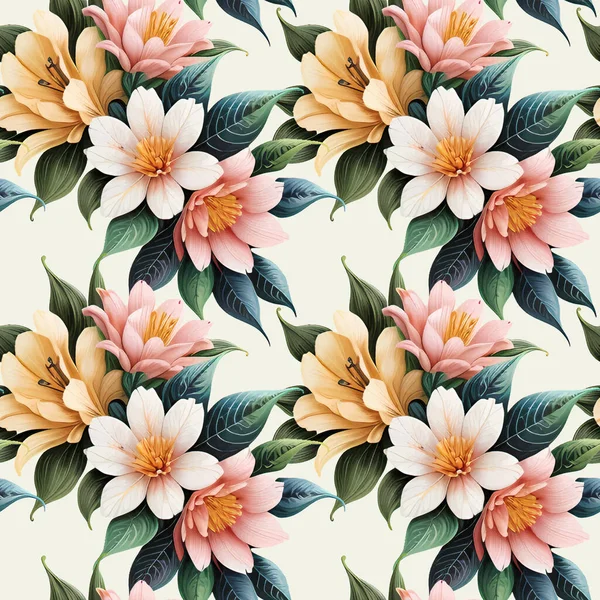 Florale Form Aquarell Nahtloses Muster Vektorillustration — Stockvektor