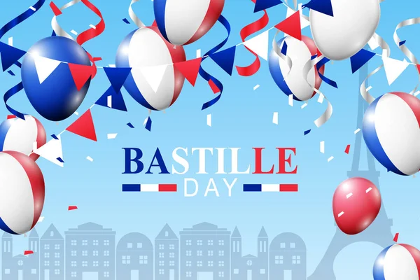 Bastille Day Background French Historical Pop Culture Vector Illustration — Stock Vector