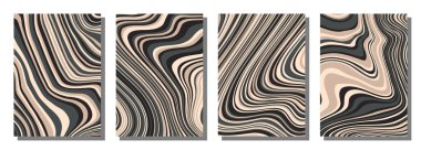 Abstract psychedelic groovy set background. Vector illustration.