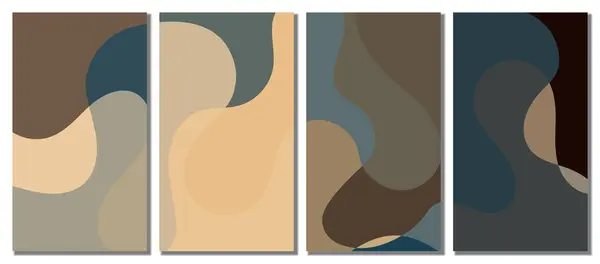 Абстрактний Хвилястий Набір Фону Дизайн Пастельним Кольором Векторний Дизайн Ілюстрації — стоковий вектор
