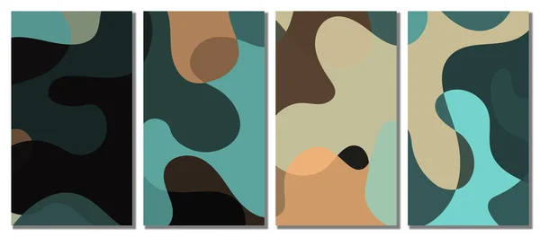Abstract Wavy Set Background Design Winter Color Vector Illustration Design — Stock Vector