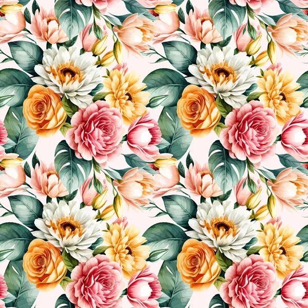 Forme Florale Aquarelle Motif Sans Couture Illustration Vectorielle — Image vectorielle