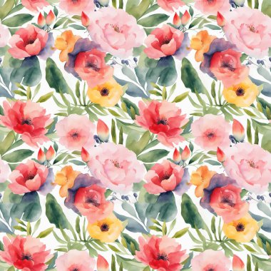 Çiçek şeklindeki suluboya pürüzsüz desen. Paketler için..