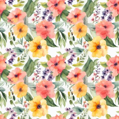 Çiçek şeklindeki suluboya pürüzsüz desen. Paketler için..