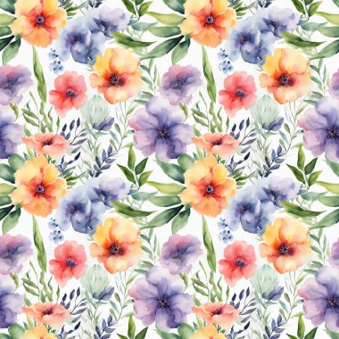 Çiçek şeklindeki suluboya pürüzsüz desen. Paketler için..