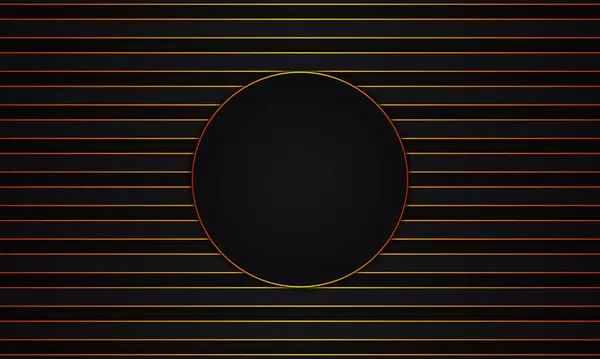 Lyxiga Mörka Och Gyllene Ränder Med Cirkel Mitten Vektorillustration — Stock vektor