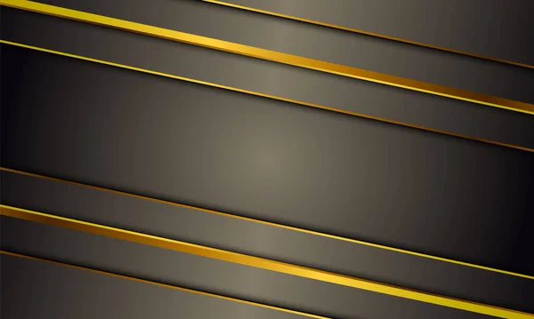 Luxury Black Stripes Golden Lines Texture Background Vector Illustration — Stock Vector