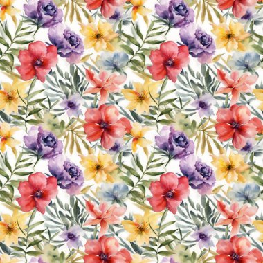 Çiçek şeklindeki suluboya pürüzsüz desen. Paketler için..