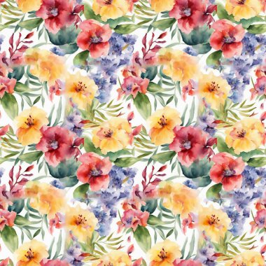 Çiçek şeklindeki suluboya pürüzsüz desen. Paketler için..