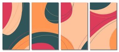 Minimalist abstract hand drawn set background. Vector illustration.
