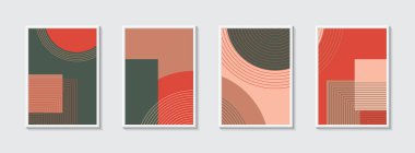 Minimalist abstract hand drawn set background. Vector illustration.