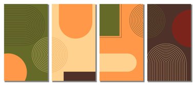 Minimalist abstract hand drawn set background. Vector illustration.