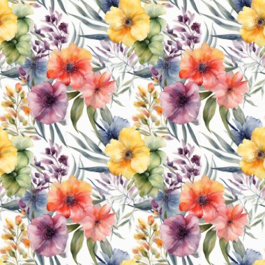 Çiçek şeklindeki suluboya pürüzsüz desen. Paketler için..