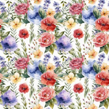 Çiçek şeklindeki suluboya pürüzsüz desen. Paketler için..