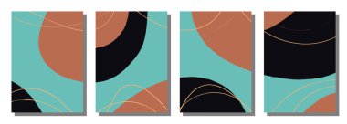 Minimalist abstract hand drawn set background. Vector illustration.