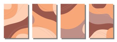 Minimalist abstract hand drawn set background. Vector illustration.