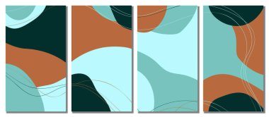 Minimalist abstract hand drawn set background. Vector illustration.