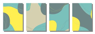 Minimalist abstract hand drawn set background. Vector illustration.