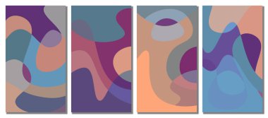 Abstract wavy set background. Abstract background. Vector illustration.