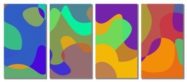 Abstract wavy set background. Abstract background. Vector illustration.