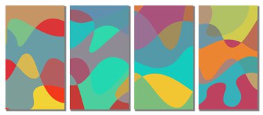 Abstract wavy set background. Abstract background. Vector illustration.