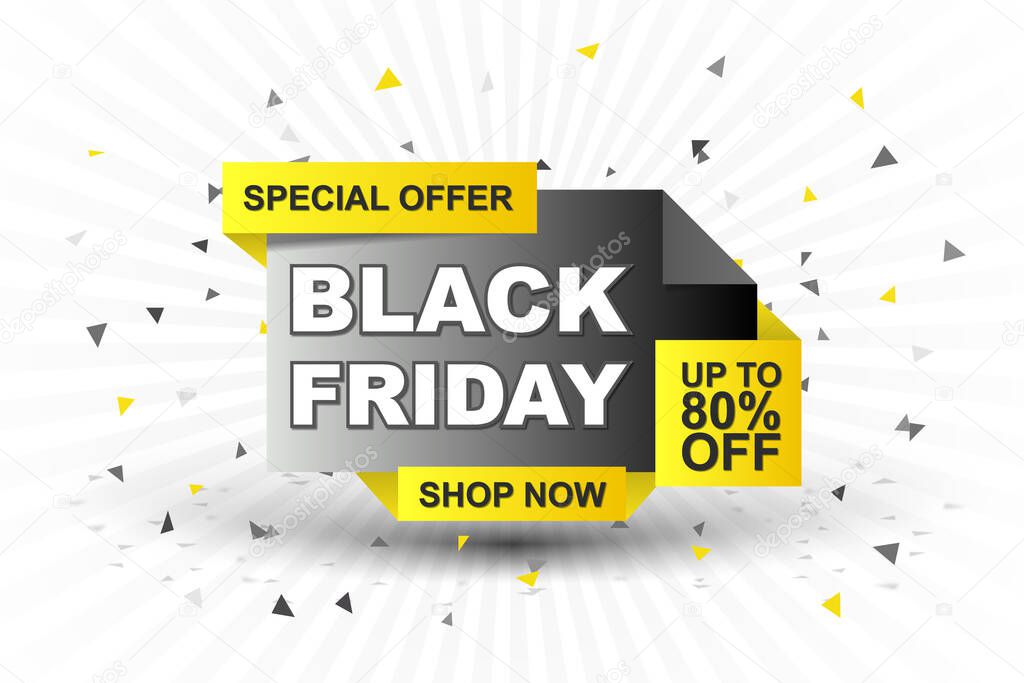 Black Friday Sale banner background. Vector illustration.