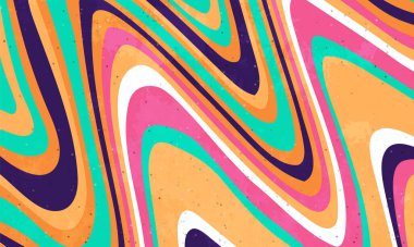 Soyut düz psikedelik moda arka plan. Vektör illüstrasyonu.