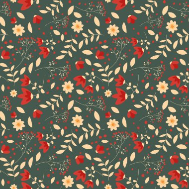Çiçek deseni kusursuz. Vektör illüstrasyonu.