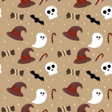Halloween pattern in seamless style. Vector illustration.