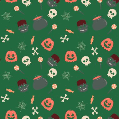 Halloween pattern in seamless style. Vector illustration.