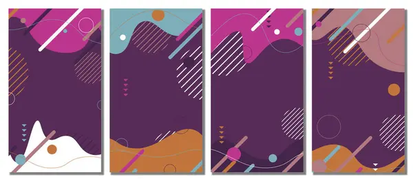 Abstract Colorful Template Set Background Vector Illustration — Vetor de Stock