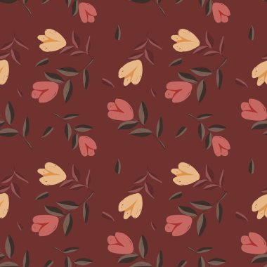 El çizimi çiçek deseni. Vektör illüstrasyonu