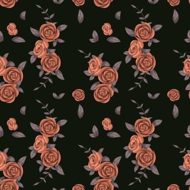 Çiçek desenli el çizimi. Vektör illüstrasyonu.