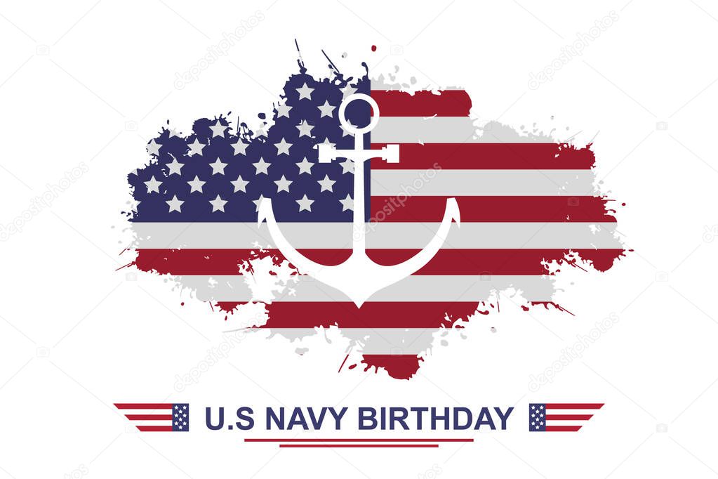 United States Navy birthday background. Vector illustration.