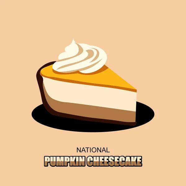 National Pumpkin Cheese Tårta Bakgrund Vektorillustration — Stock vektor