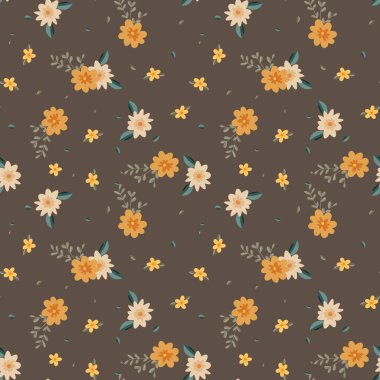 El çizimi çiçek deseni. Vektör illüstrasyonu