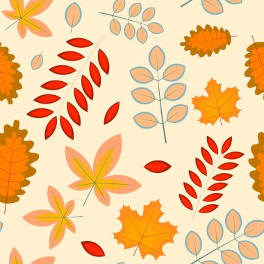 El çizimi sonbahar yaprakları arka plan. Vektör illüstrasyonu.