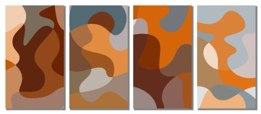 Abstract wavy set background. Vector illustration.